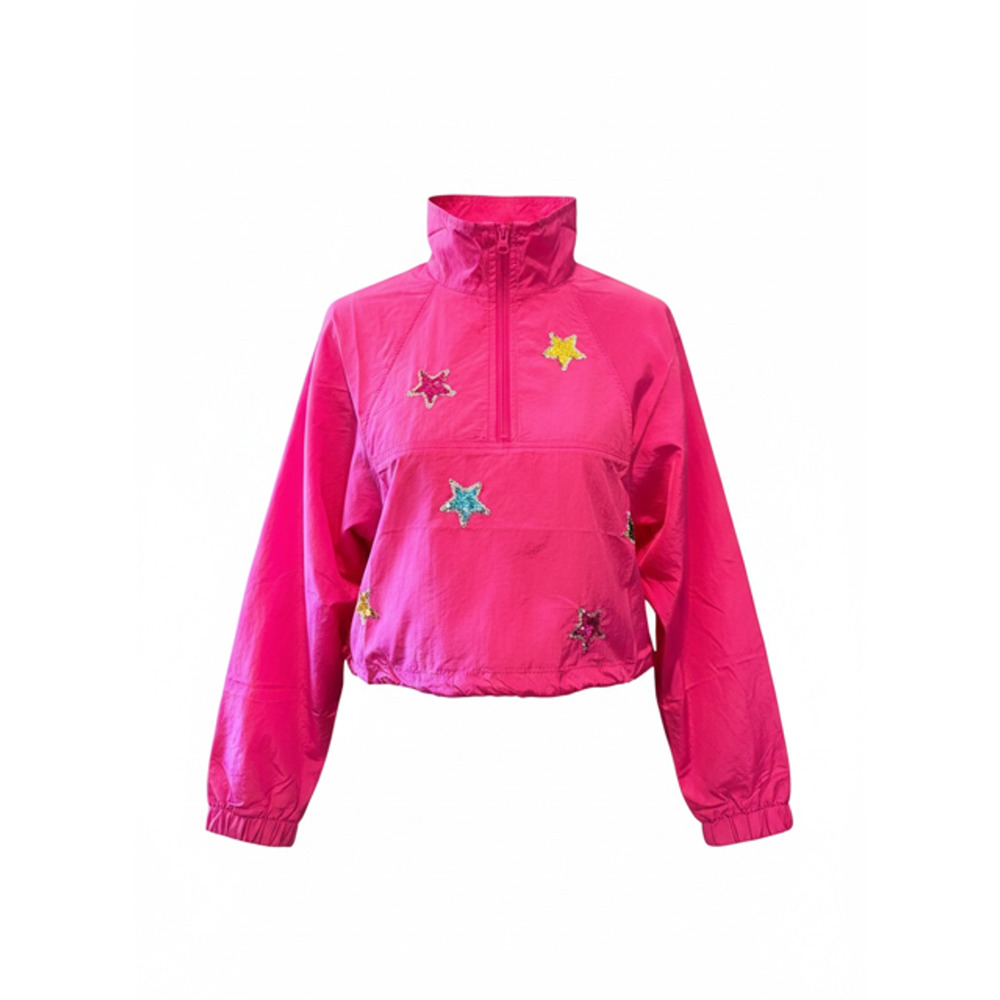 Peach Love - Pull Over Jacket with Sequin Stars - Large - Picture 4 of 8